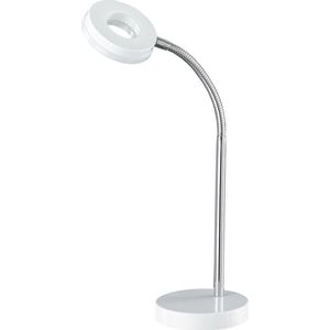 LED Bureaulamp - Tafelverlichting - Trion Renny - 4W - Warm Wit 3000K - Rond - Mat Wit - Aluminium