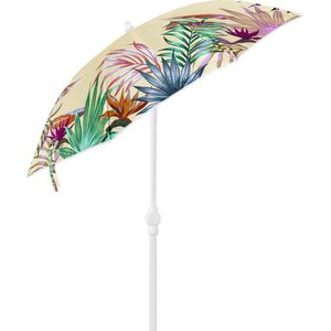 Strandparasol Tropical bladeren 180 cm - Lichtgeel