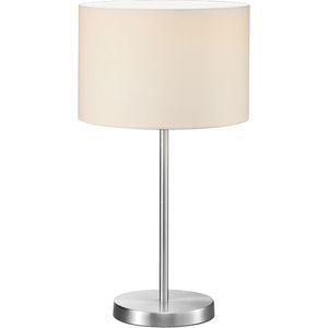 LED Tafellamp - Tafelverlichting - Trion Hotia - E27 Fitting - Rond - Mat Wit - Aluminium