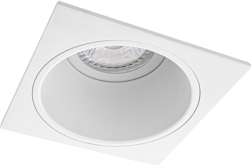 Spot Armatuur - Pragmi Minko Pro - GU10 Inbouwspot - Vierkant - Wit - Aluminium - Verdiept - 90mm