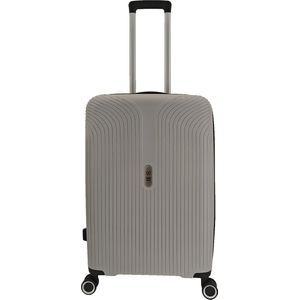 SB Travelbags Bagage koffer 65cm 4 dubbele wielen trolley - Licht Grijs - TSA slot