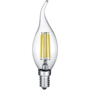 LED Lamp - Kaarslamp - Filament - Trion Kirza - 4W - E14 Fitting - Warm Wit 2700K - Dimbaar - Transparent Helder - Glas