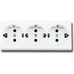 Wandcontactdoos - Aigi Kuta - Opbouw - 3-voudig - Randaarde - Wit