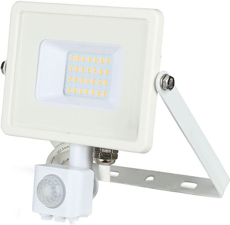 Werklamp - Wit - Aluminium - 20 Watt - Bewegingssensor - IP65