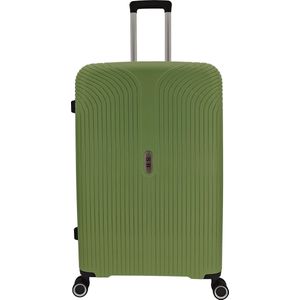 SB Travelbags Bagage koffer 75cm 4 dubbele wielen trolley - Groen - TSA slot