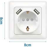 Aigi Cika - Inbouw Wandcontactdoos - Wit - Kunststof - Inclusief Afneembare Afdekraam