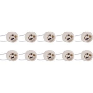 GU10 Fitting/Houder 10 Pack - Keramisch - 15cm Draad