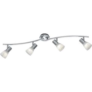 LED Plafondspot - Torna Levino - E14 Fitting - Warm Wit 3000K - 4-lichts - Rechthoek - Mat Nikkel - Aluminium