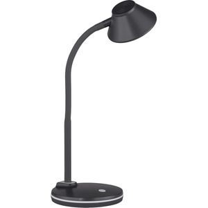 LED Bureaulamp - Torna Berony - 3W - Warm Wit 3000K - Rond - Flexibele Arm - Mat Titaan - Kunststof