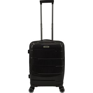 SB Travelbags 'Expandable' Handbagage koffer 55cm 4 dubbele wielen trolley - Zwart