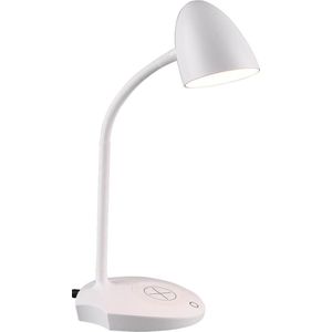 LED Bureaulamp - Tafelverlichting - Trion Lida - 4W - Warm Wit 3000K - Rond - Mat Wit - Kunststof