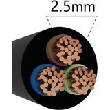 VMVL Kabel - Stroomkabel - 3x2.5mm - 3 Aderig - 20 Meter - H05VV-F - Zwart