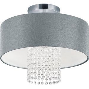LED Plafondlamp - Plafondverlichting - Trion Kong - E14 Fitting - Rond - Mat Zilver - Aluminium