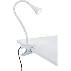 LED Klemlamp - Torna Vipa - 3W - Warm Wit 3000K - Glans Wit - Kunststof