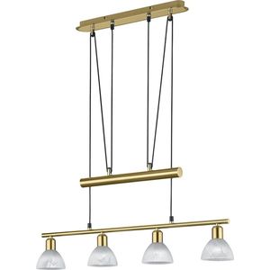 LED Hanglamp - Hangverlichting - Torna Levino - E14 Fitting - Warm Wit 3000K - 4-lichts - Rechthoek - Mat Goud - Aluminium