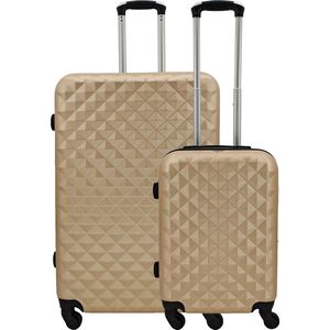 SB Travelbags kofferset - 2 delige 'Expandable' koffer - Champagne - 75cm/55cm