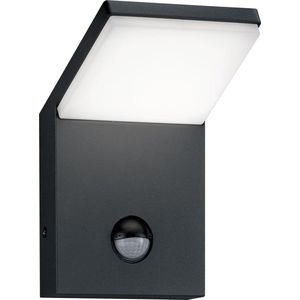 LED Tuinverlichting - Tuinlamp - Torna Pearly - Wand - Bewegingssensor - 9W - Mat Zwart - Aluminium