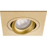 Spot - Pragmi Borny Pro - GU10 Inbouwspot - Vierkant - Goud - Aluminium - Kantelbaar
