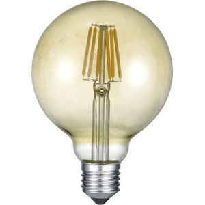 LED Lamp - Filament - Torna Globin - E27 Fitting - 6W - Warm Wit 2700K - Amber - Aluminium