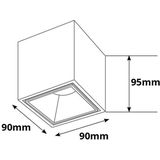 Pragmi - Cliron Pro - Opbouwspot - Mat Zwart/Zilver - Aluminium - Verdiept - 90mm