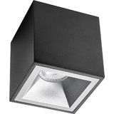 Pragmi - Cliron Pro - Opbouwspot - Mat Zwart/Zilver - Aluminium - Verdiept - 90mm