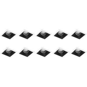 Pragmi - Zano Pro - GU10 Inbouwspot - Vierkant - Zwart/Wit - Aluminium - Kantelbaar