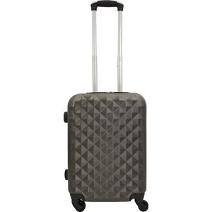 SB Travelbags 'Expandable' Handbagage koffer 55cm 4 wielen trolley - Donker Grijs