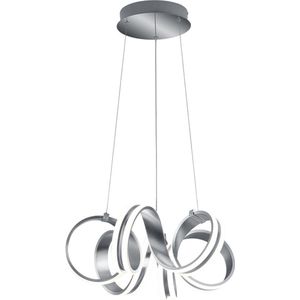 LED Hanglamp - Torna Katra - 38W - Warm Wit 3000K - Dimbaar - Rond - Mat Grijs - Aluminium