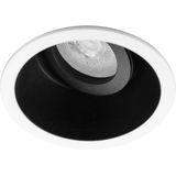 Spot - Pragmi Zano Pro - GU10 Inbouwspot - Rond - Zwart/Wit - Aluminium - Kantelbaar - Ø93mm