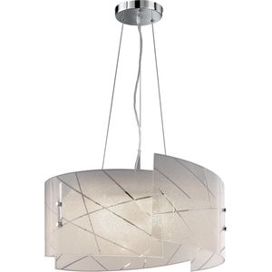Trion Sandra - LED Hanglamp - Mat Wit - E27 Fitting - 3-lichts - Rond - Glas
