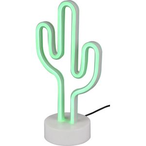 LED Tafellamp - Torna Cactus - 1W - USB - Rond - Mat Wit - Kunststof