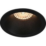 Spot Armatuur - Pragmi Pollon Pro - GU10 Inbouwspot - Rond - Zwart - Aluminium - Verdiept - Ø82mm