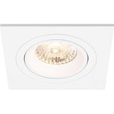 Spot Armatuur - Pragmi Borny Pro - GU10 Inbouwspot - Wit - Aluminium - Kantelbaar - 92mm