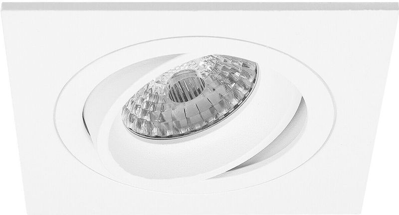 Spot Armatuur GU10 - Inbouwspot - Pragmi Borny Pro - Vierkant - Wit - Aluminium - Kantelbaar - 92mm