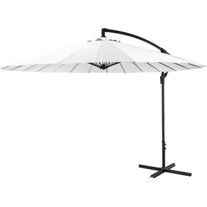 4goodz Shanghai Zweefparasol 300 cm met kruisvoet - Wit