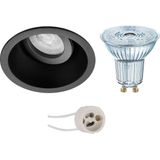 LEDVANCE - Parathom PAR16 940 36D - LED Spot Set - Dimbaar - Mat Zwart - GU10 Fitting - 3.4W - Natuurlijk Wit 4000K - Kantelbaar - Ø93mm