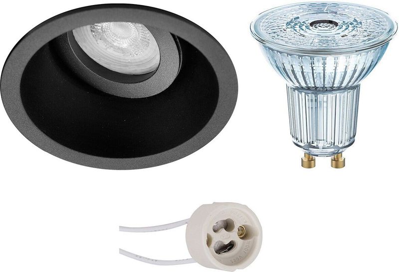 LEDVANCE - Parathom PAR16 940 36D - LED Spot Set - Dimbaar - Mat Zwart - GU10 Fitting - 3.4W - Natuurlijk Wit 4000K - Kantelbaar - Ø93mm