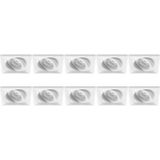 Spot Armatuur - Wit - Pragmi Qiundo Pro - GU10 Inbouwspot - Vierkant - Aluminium - Kantelbaar - 80mm