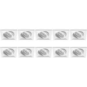 Spot Armatuur - Wit - Pragmi Qiundo Pro - GU10 Inbouwspot - Vierkant - Aluminium - Kantelbaar - 80mm