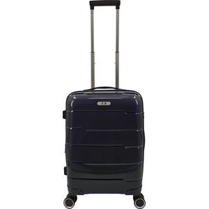 SB Travelbags 'Expandable' Handbagage koffer 55cm 4 dubbele wielen trolley - Donker Blauw
