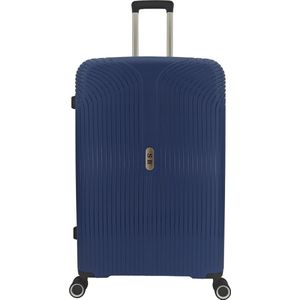 SB Travelbags Bagage koffer 75cm 4 dubbele wielen trolley - Blauw - TSA slot