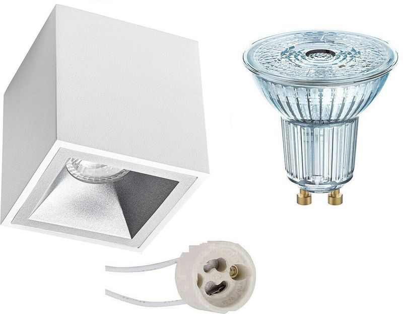 LEDVANCE - Parathom PAR16 - Opbouwspot - Mat Wit/Zilver - GU10 Fitting - Dimbaar