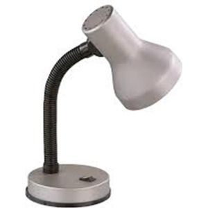 LED Bureaulamp - Tafelverlichting - Trion Printon - E27 Fitting - Rond - Mat Grijs - Kunststof