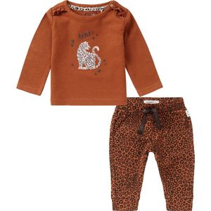 Noppies kledingset (2delig) Broek Bergville panter en shirt Roedtan - Maat 56