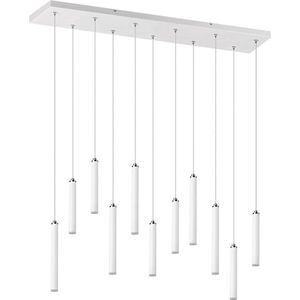 LED Hanglamp - Torna Tular - 22W - Warm Wit 3000K - Dimbaar - Rechthoek - Mat Wit - Aluminium
