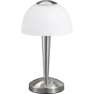 LED Tafellamp - Tafelverlichting - Torna Vonton - 4W - Warm Wit 3000K - Rond - Mat Nikkel - Aluminium