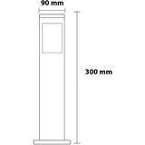 LED Tuinverlichting - Buitenlamp - Kavy 3 - Staand - Aluminium Mat Zwart - E27 - Vierkant