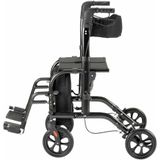 Duo rollator (rollator & rolstoel in 1)