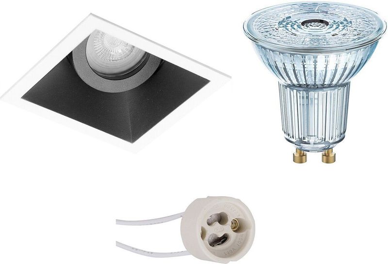 LEDVANCE - Parathom PAR16 - LED Spot - Mat Zwart/Wit - Dimbaar - GU10 Fitting