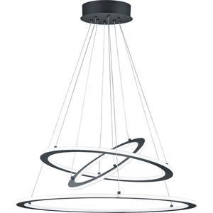 LED Hanglamp - Torna Duban - 75W - Warm Wit 3000K - Dimbaar - Rond - Mat Zwart - Aluminium
